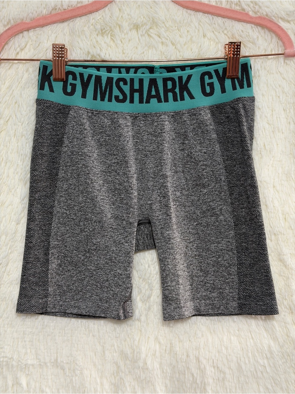 Gymshark Womens Flex Compression Shorts S Marl Jade Green Lifting Gym Athletic